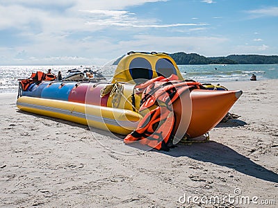 Banana Boat Not in Operational in the Beach Editorial Stock Photo