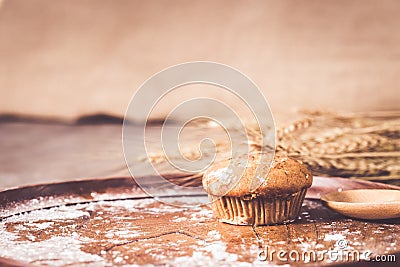 Banana cupcake Stock Photo