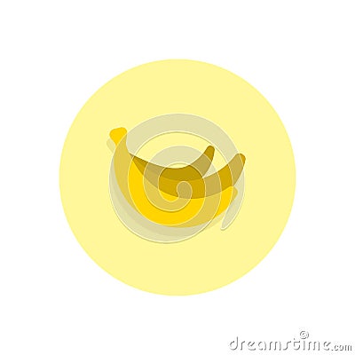 Banana flat icon. Round colorful button, circular vector sign, l Vector Illustration