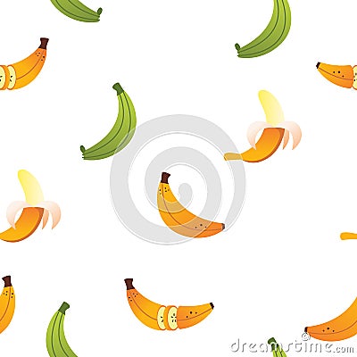 Banana Friut Icon Vector Seamless Pattern Vector Illustration
