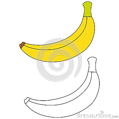 Banana Fruit coloring page Stock Photo