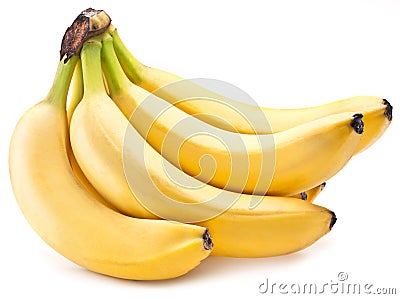 Banana fruits on over white. Stock Photo