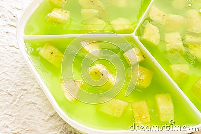 Banana green jelly Stock Photo