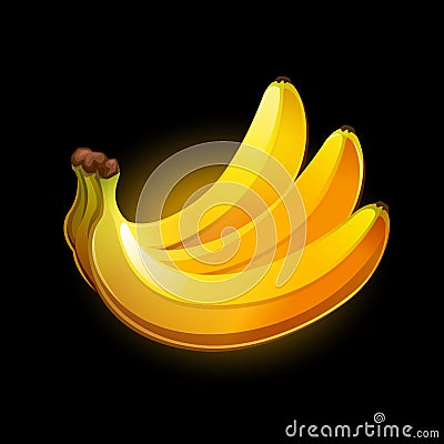 Banana icon on black background Vector Illustration