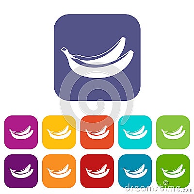 Banana icons set Vector Illustration