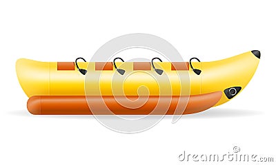 Banana inflatable boat for water amusement vector illustration Vector Illustration