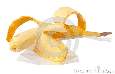 Banana Low-poly modeling Vector Illustration