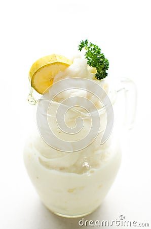 banana milkshake Stock Photo