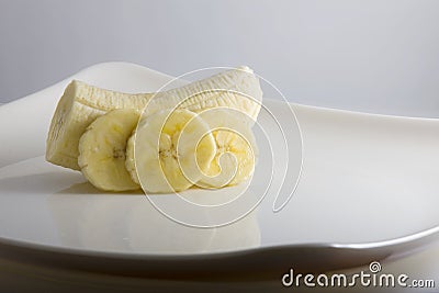 Banana - Pealed and Sliced Stock Photo