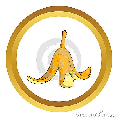 Banana peel vector icon Vector Illustration