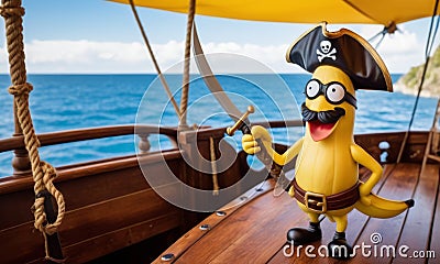 Banana Pirate with Eyepatch Stock Photo