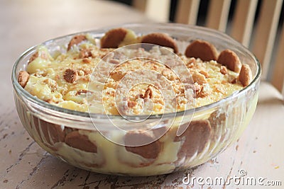 Banana pudding Stock Photo