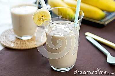 Banana smoothie Stock Photo