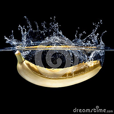 Banana splash Stock Photo