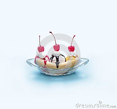 Banana split Stock Photo