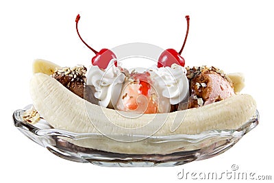 Banana split Stock Photo