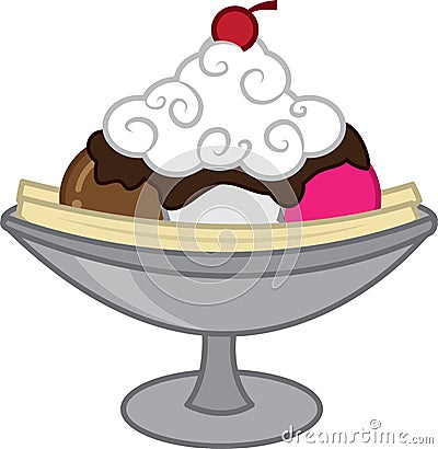 Banana Split Vector Illustration