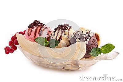 Banana split Stock Photo