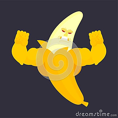 Banana Strong Cool serious. Fruit powerful strict. Vector illustration Vector Illustration