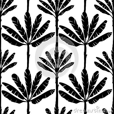 Banana Tree Seamless Pattern Vector Illustration