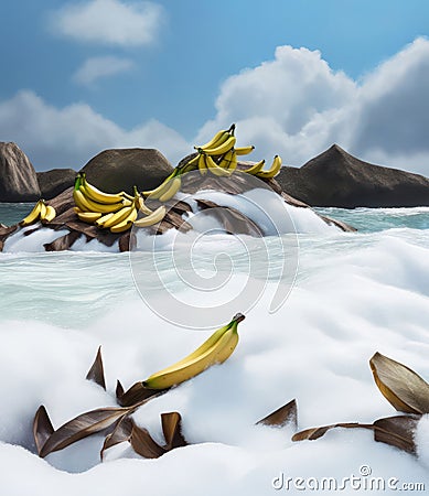 bananas photorealistic very detailed Stock Photo