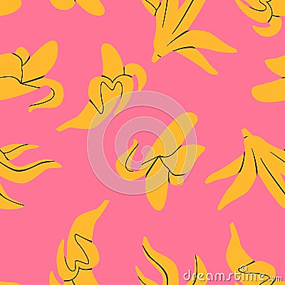 Bananas Seamless Pattern Vector Illustration