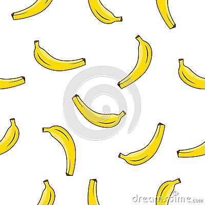 Bananas seamless for textile, surface textures, web page backgrounds Vector Illustration