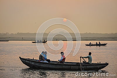 Blissful Morning, Varanasi Editorial Stock Photo