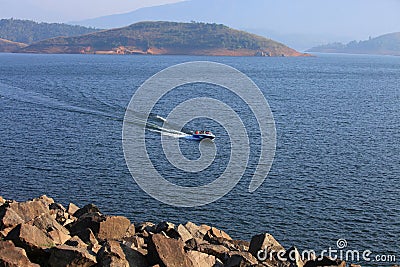 Boating Banasura Sagar Dam Wayanad Stock Photo