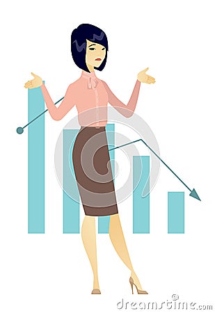 Bancrupt business woman vector illustration. Vector Illustration
