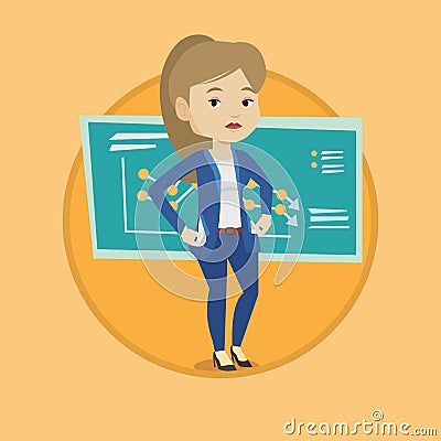 Bancrupt business woman vector illustration. Vector Illustration