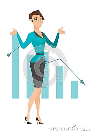 Bancrupt business woman vector illustration. Vector Illustration