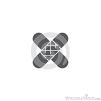 Band aid vector icon symbol medical isolated on white background Vector Illustration