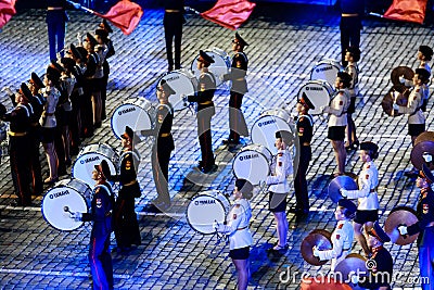 The Band of the Moscow Military Music College from Russia at the Red Square Editorial Stock Photo