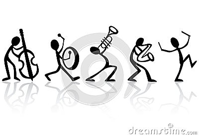 Band Musicians Playing Music Vector Illustration Vector Illustration