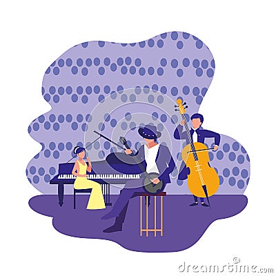 people musicians concert event design Cartoon Illustration