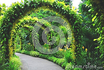 Band stand landmark at Singapore Botanic Garden Stock Photo