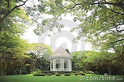 Band stand landmark at Singapore Botanic Garden Stock Photo