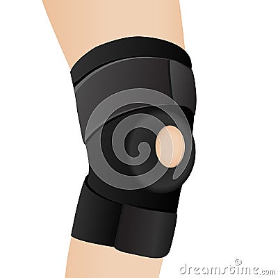 Bandage on an aching knee Vector Illustration