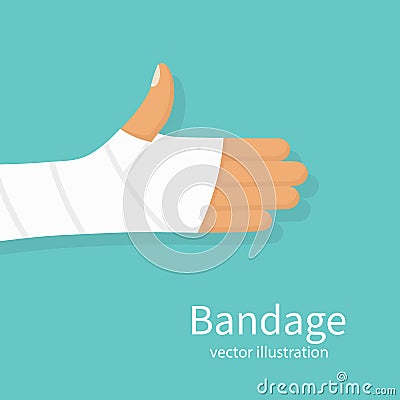 Bandage on hand human Vector Illustration