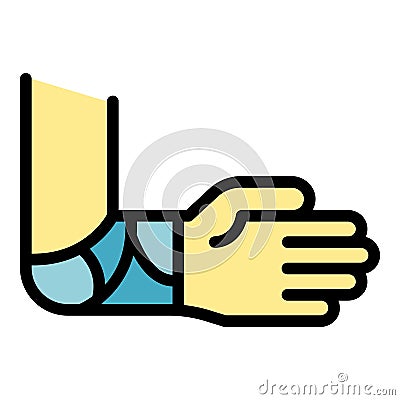 Bandage hand icon color outline vector Vector Illustration