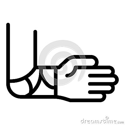 Bandage hand icon, outline style Vector Illustration