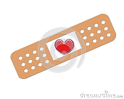 Bandage Heart Stock Photo