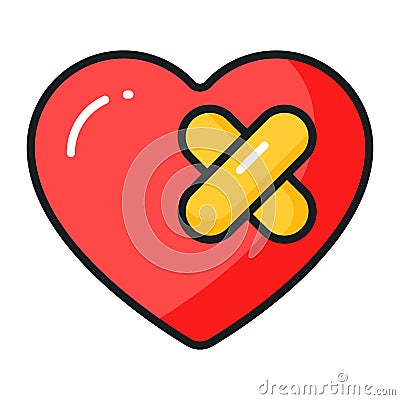 Bandage on heart vector of love wound easy to use Vector Illustration