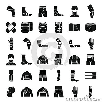 Bandage icons set simple vector. First aid Vector Illustration