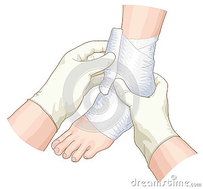 The bandage on the joint. Vector Illustration