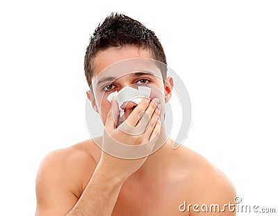 Bandage on nose Stock Photo