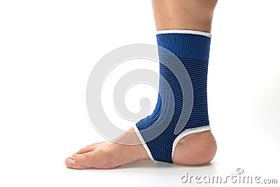 bandage for support ankle pain Stock Photo