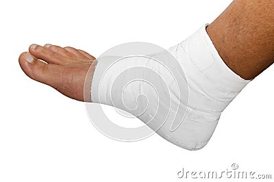 Bandaged foot Stock Photo