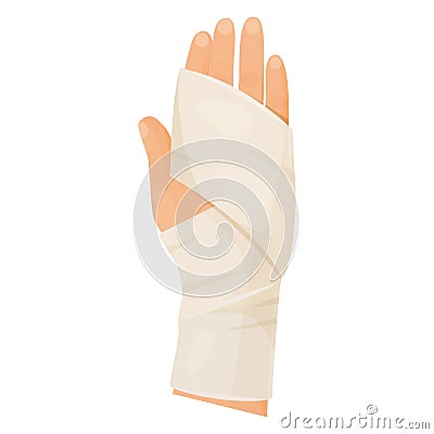 Bandaged and injured or broken hand protection Vector Illustration